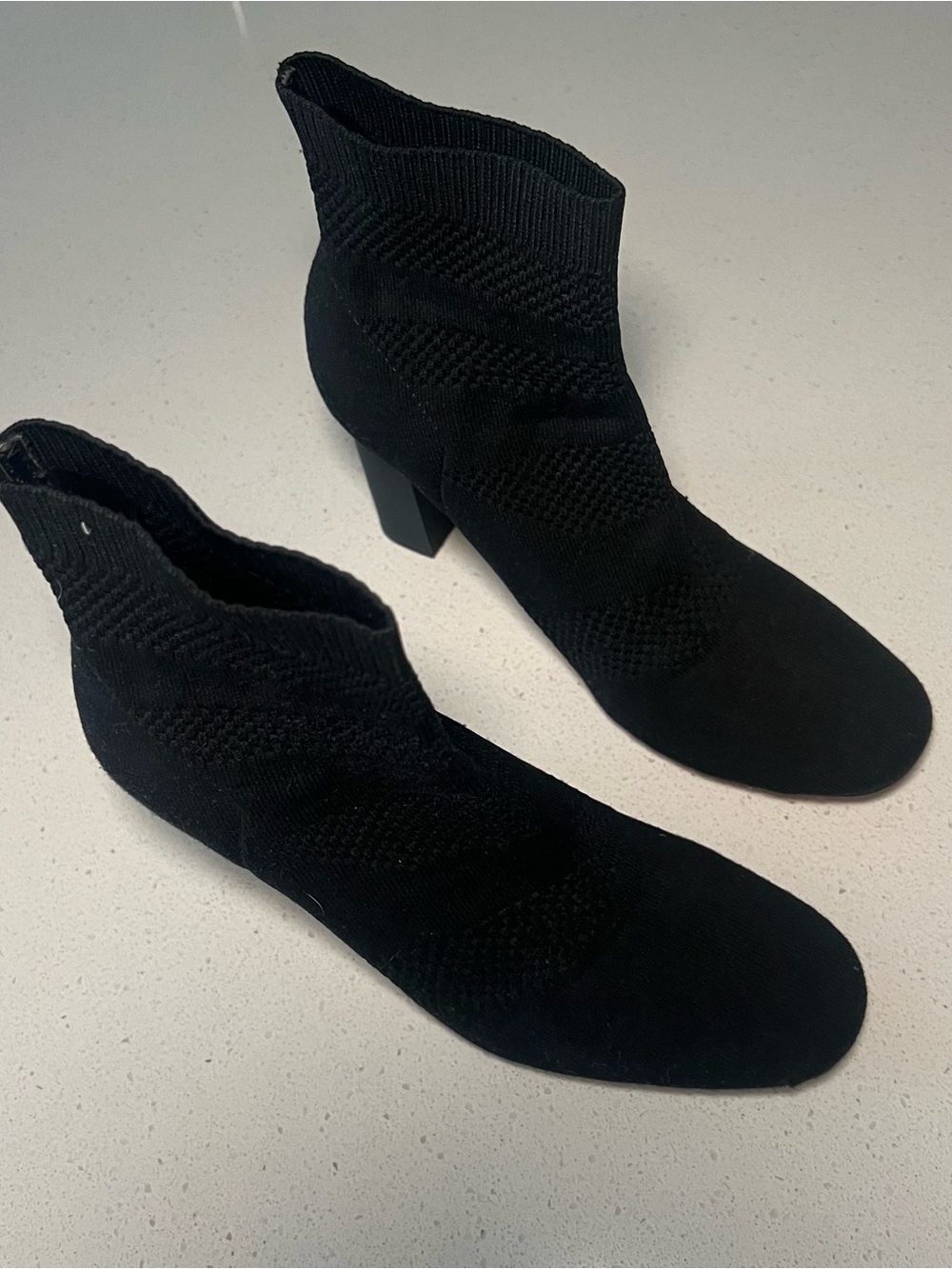 ZARA Women's Black Knit Sock Ankle Boots 37